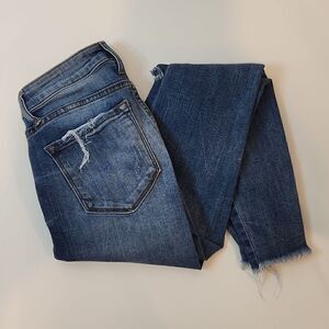 KanCan Women's Jeans Estilo Skinny Dark Wash 5/26 Distressed Ripped Denim Jeans